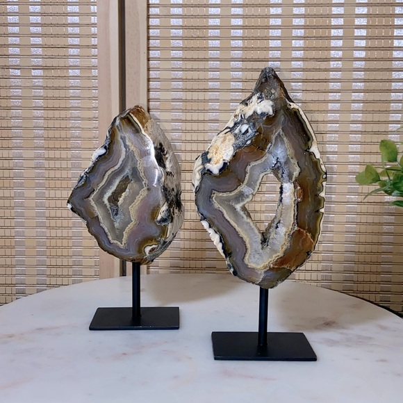AGATE GEODE ON STAND SET - Picture 4 of 13